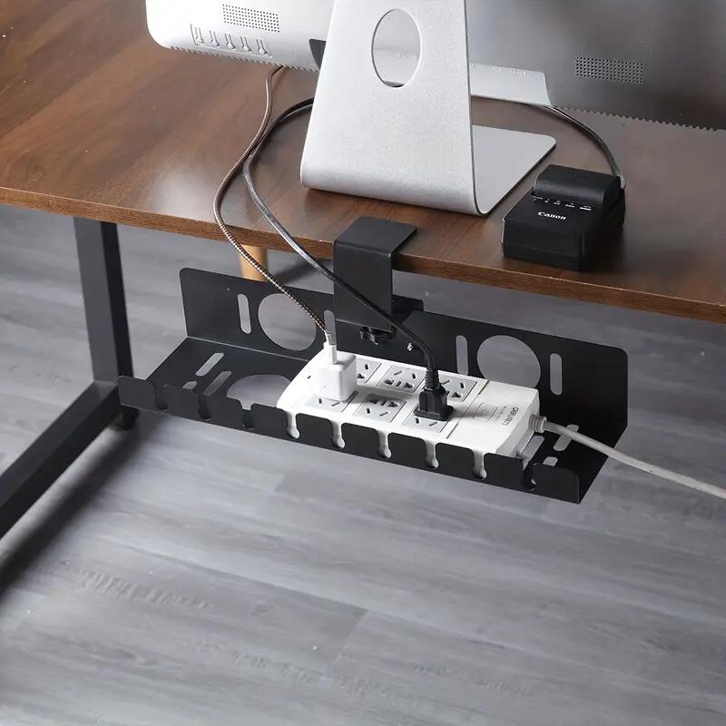 Innovative Under-Desk Cable Management Rack for Organized Wire Management in Offices