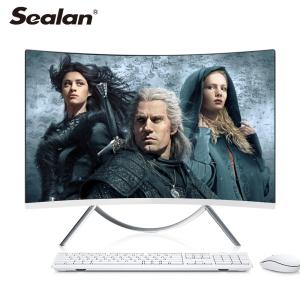 Quality SEALAN 27inch big promotion new product i7-4960 curved screen desktop computers RAM 16GB SSD 480GB HDD 2TB gaming aio pc wholesale