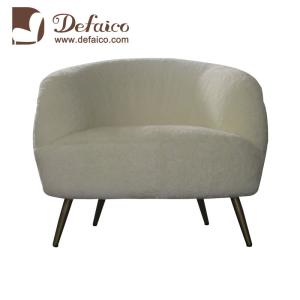 Quality Defaico White Wool Armchair For Restaurant Hotel SGS ISO Approval wholesale