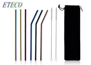 Quality Washable Birthday Party Stainless Steel Cocktail Straws Rainbow Rose Gold wholesale