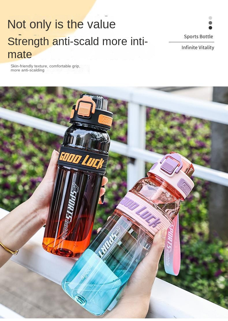 Lightweight 650ml 850ml Large Capacity Custom Plastic Water Bottles With Logo Fitness Portable Water Bottle For Travel Sealed And Leak Proof