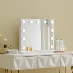 Small LED Bulbs Makeup Mirror With Lights Luxury Tabletop Led Bathroom Vanity