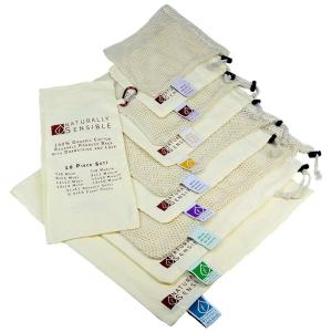 Quality 12x17'' Organic Unbleached Cotton Storage Bag Double Stitched wholesale