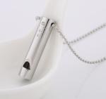 Safety Whistle Necklace, Whistle Pendant Necklace in Silver color, Bead Chain