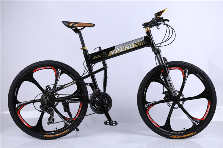 High quality OEM 6 spoke mag one wheel Shimano 21 speed black aluminium folding hummer mountain bicycle