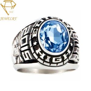 Quality Deep Engraved Stainless Steel Mens Class Rings wholesale