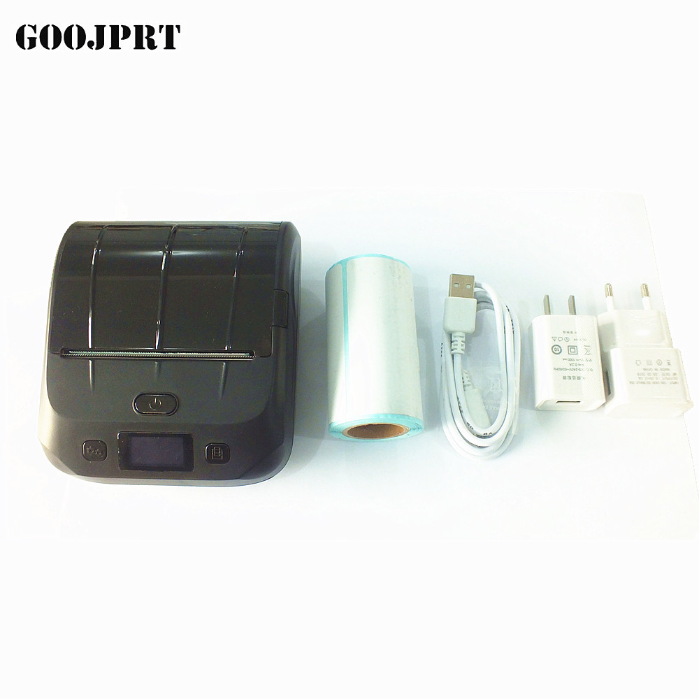 Portable 80mm thermal barcode printer bluetooth label sticker printer