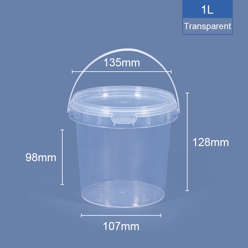 Transparent Bucket 300ml-5L for Peanut Butter Shea Butter Food Sauces Packaging Good Sealing -20C-120C