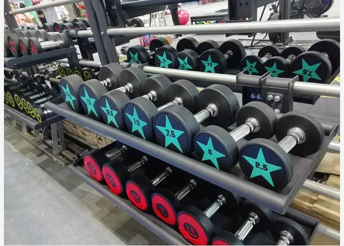 Rubber Coated PU 30kgs Hexagon Gym Fitness Dumbbell