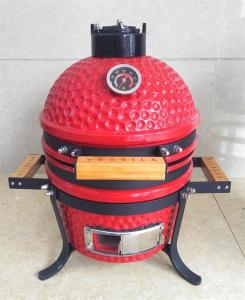 Quality SGS Red Ceramic Kamado Grill , 31.8cm Mini Kamado Grill wholesale