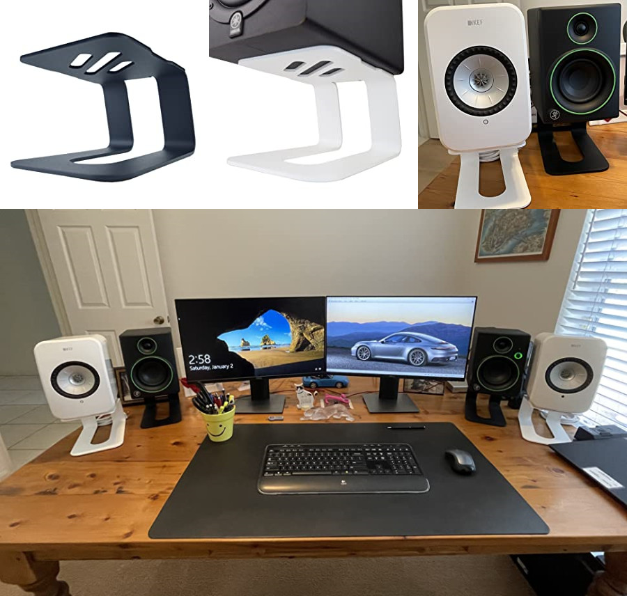 Small Medium Bookshelf Computer Speakers Multifunctional Metal/Aluminum Speaker Stands