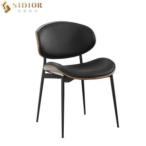 Quality Restaurant Modern Fabric Upholstered Dining Chairs H54.5cm Luxury Metal Legs wholesale