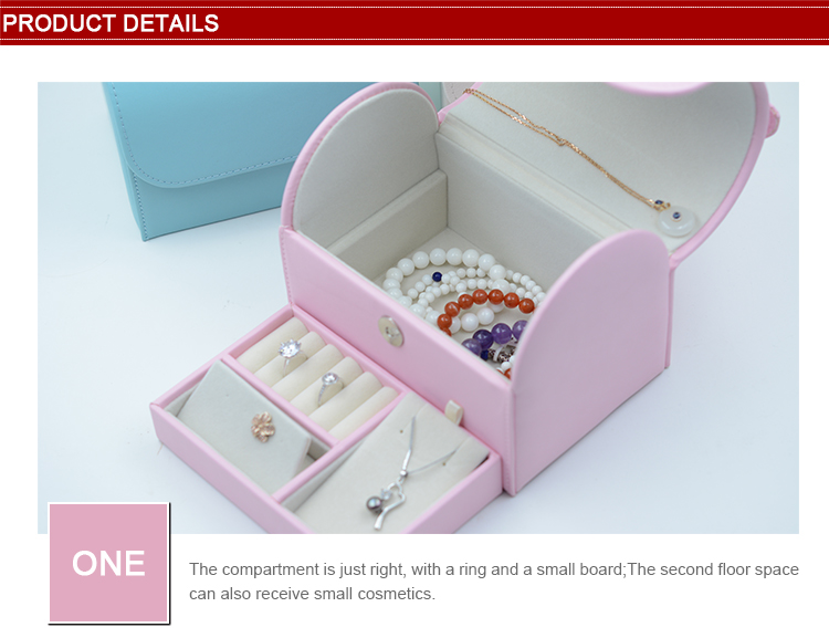 Multi Color Leather Jewelry Box Portable Lightweight For Chiristmas Gift