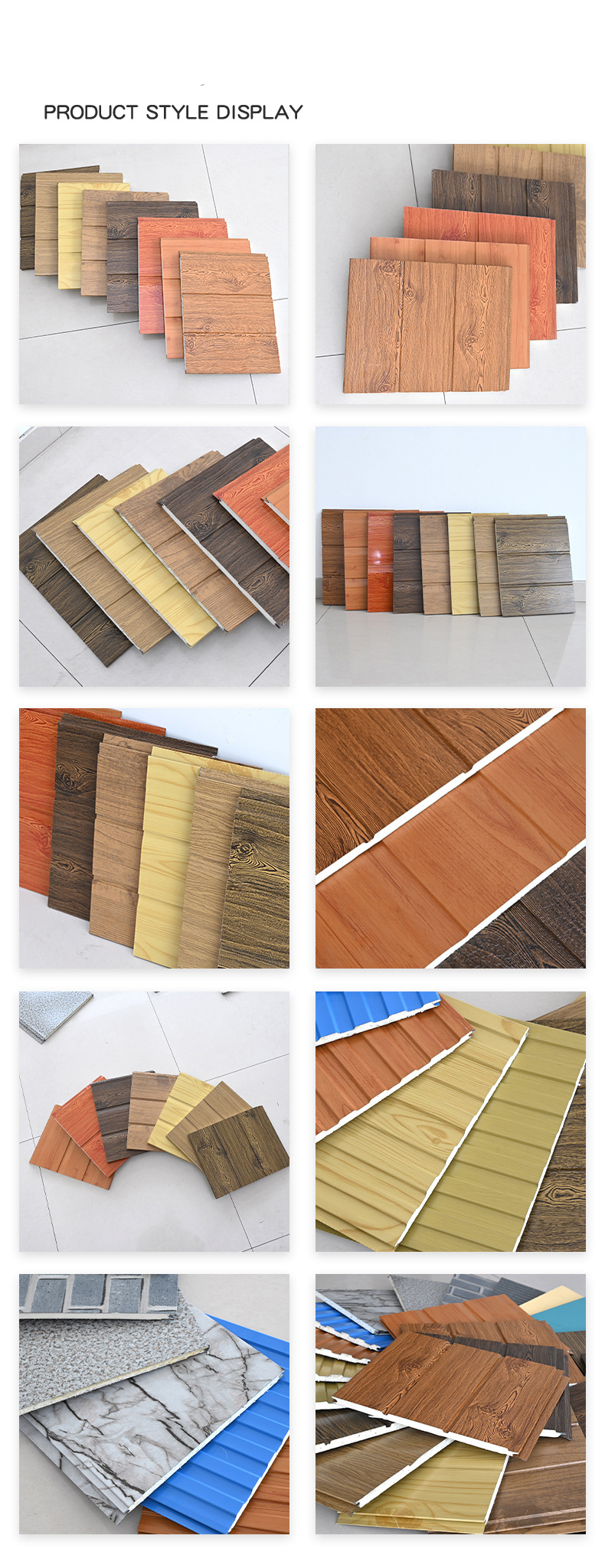 Contemporary Design Style Polyurethane Sandwich Board for Cold Room Carved Metal Board Exterior Wall Insulation in Villa