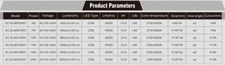 LED downlight 18w COB downlight