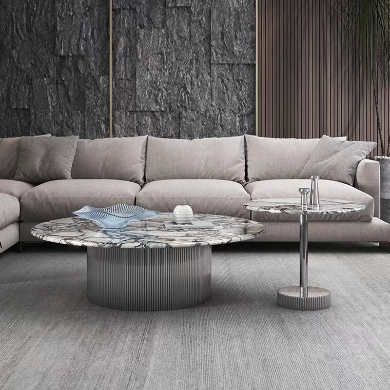 Modern Marble Hotel Living Room Circular Combination Coffee Table