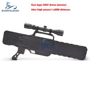 Quality Handheld Anti Drone Gun Jammer 2.4G 5.8G GPS 90w Power 2KM Distance wholesale
