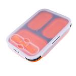 3 Compartment Lunch Containers 350mL 650mL Silicone Foldable Lunch Box