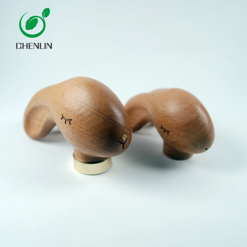 Walnut Log Solid Wooden Umbrella Handle , Animal Head Umbrella Handle