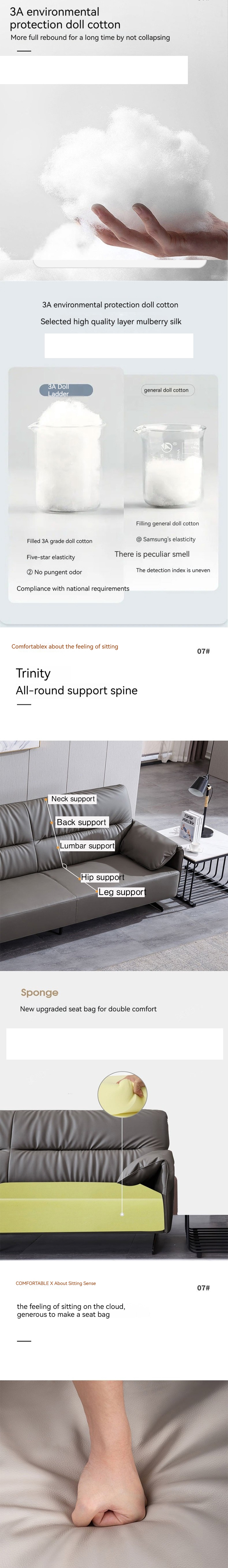 Executive Office Furniture Manufacturers Customization Three Seat Leather Sofa Sets