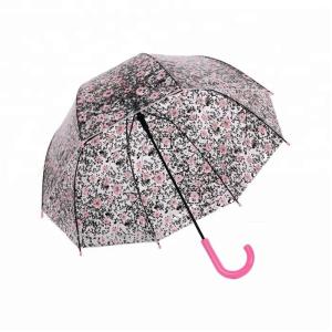Quality Mushroom Floral Victoria Clear Full Cover Umbrella Transparent Eco POE wholesale