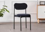 Popular Room Furniture Flannel 79CM Modern Black Metal Dining Chairs