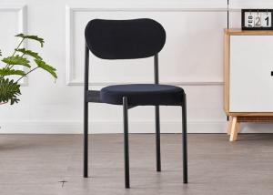 Quality Popular Room Furniture Flannel 79CM Modern Black Metal Dining Chairs wholesale