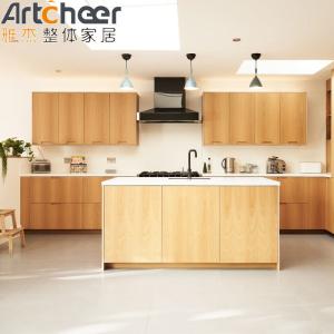 Quality Modular Vietnam PET Surface Finish Customized Kitchen Cabinet MDF Material for European Simplicity wholesale