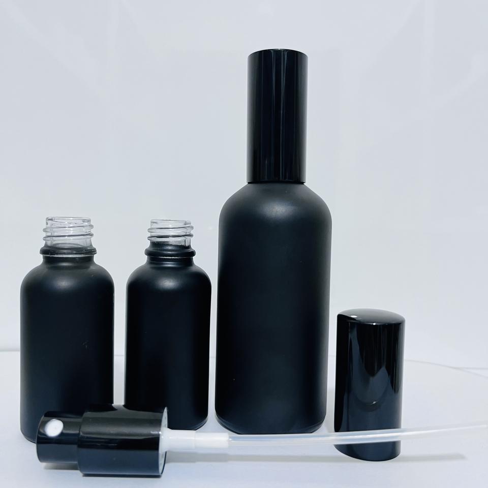 Glass Airless Pump Bottles Fine Mist Sprayer Black Atomizer