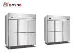 6 Door Upright Coolers Refrigerators Air Cooling Single Temperature Digital