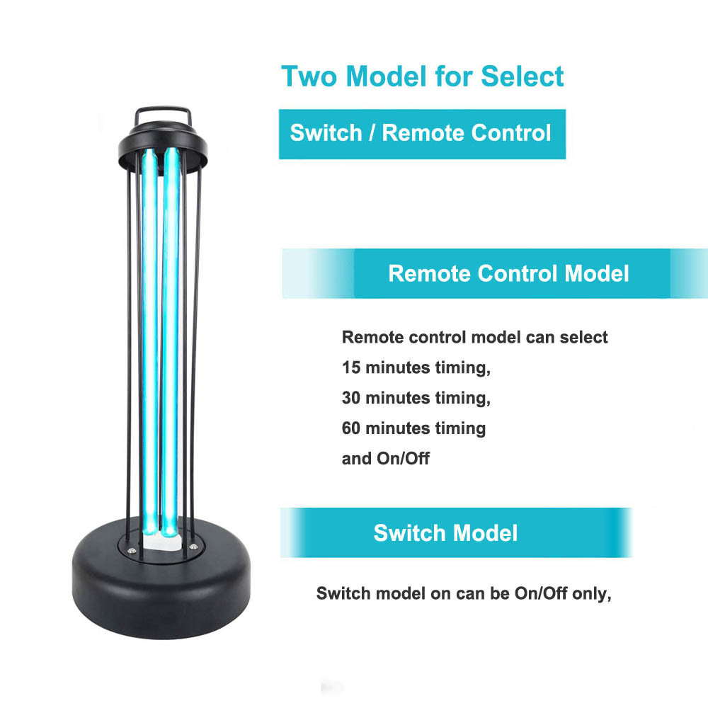 Time Control UVC Disinfection Lamp / Household Germicidal Mites Lights