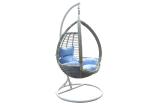 Powder Coated Iron Frame Balcony Rattan Hanging Swing Chair