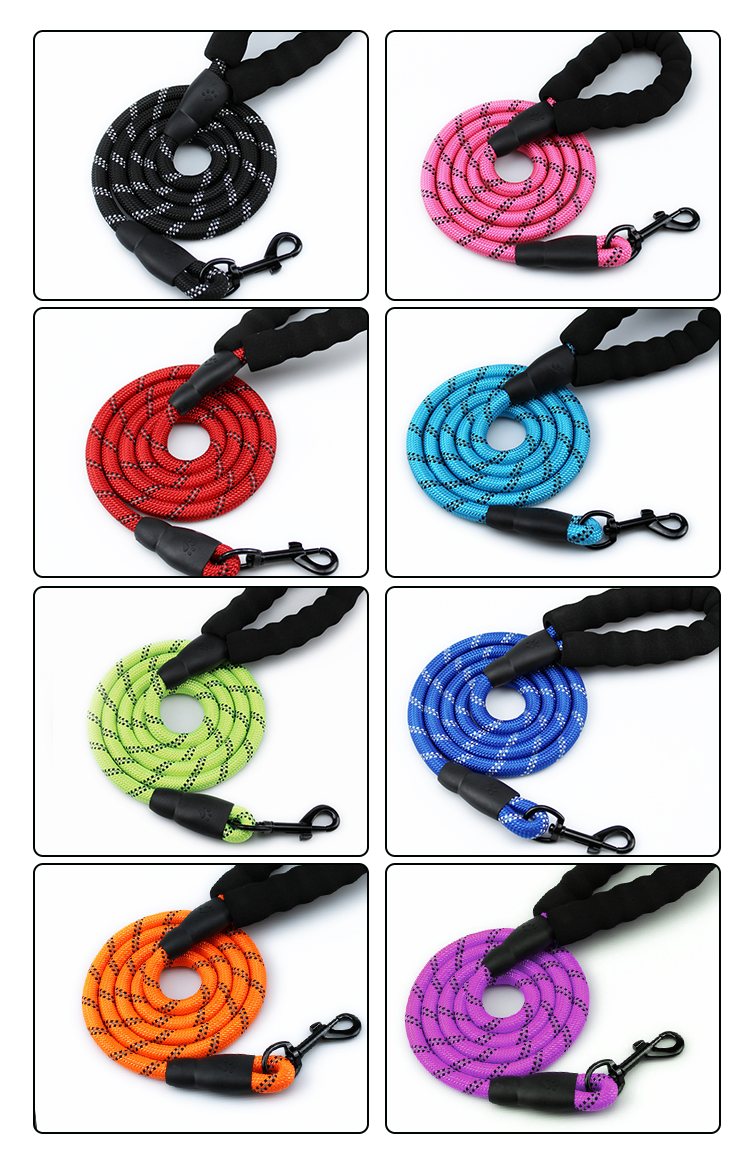 5ft Reflective Rope Dog Leash 150cm 200cm Reflective Leash For Small Dogs
