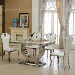 Modern 150x90x75cm 6 Seater Marble Top Dining Table Qiancheng Furniture