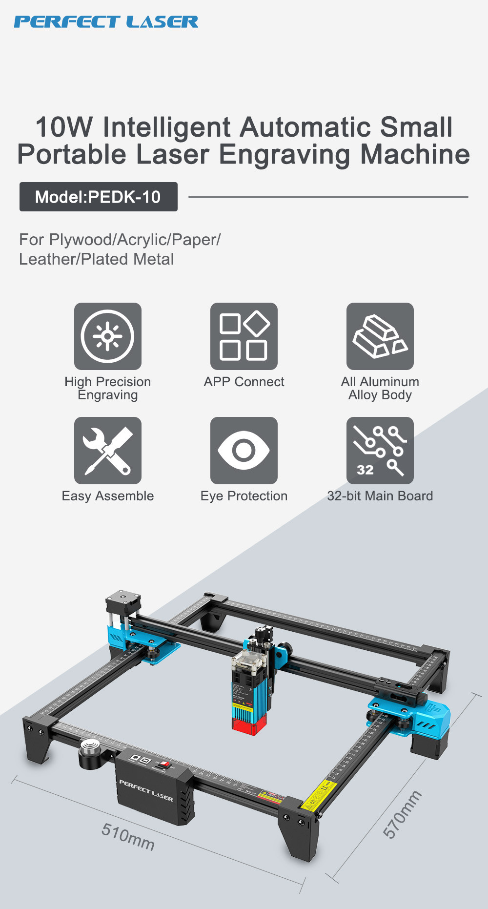 Intelligent Laser Engraving Machine Automatic Portable Desktop Small Laser Cutter Engraver