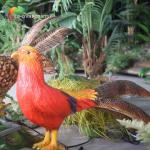 Movement Realistic Animatronic Animals Customized Size Golden Pheasant