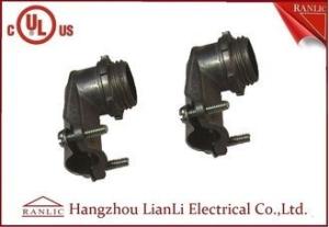 Quality Steel Flexible Conduit Fittings Squeeze 90 Degree BX Connector , UL File No. E469552 wholesale