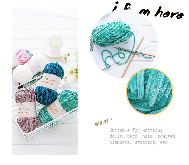 1/0.8NM 100% Polyester Jumbo Hand Knitted Chunky Chenille Yarn Baby Blanket Anti Bacteria