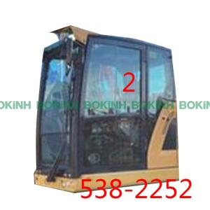 Quality 538-2252 Caterpillar Excavator Replacement Glass Left Side Straight Position NO.2 Tempered Glass wholesale