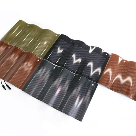 Solar Curved Roof Tile Hantile 28W 50W 32W Thin Film Solar Roof Tiles Power Generates Energy System BIPV Solar Roof Tiles
