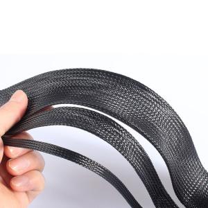 Quality PET 1 Inch Expandable Wire Sleeving UL94 V0 Flame Retardant wholesale