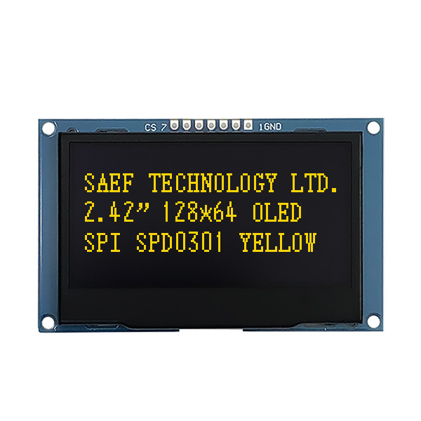 2.42-Inch 128x64 Dots OLED Display Module With SPI Interface And White & Blue Font Colors