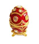 Handmade Enamel Faberge Easter Egg Jewelry box Luxury Blue Faberge Easter Egg