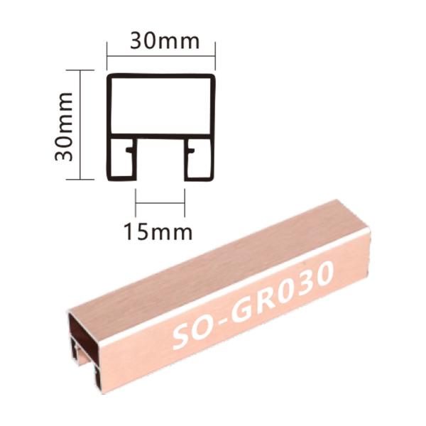 Black/Grey/Gold/Rose Gold/Silver Spraying Aluminum U Profile Handrail for