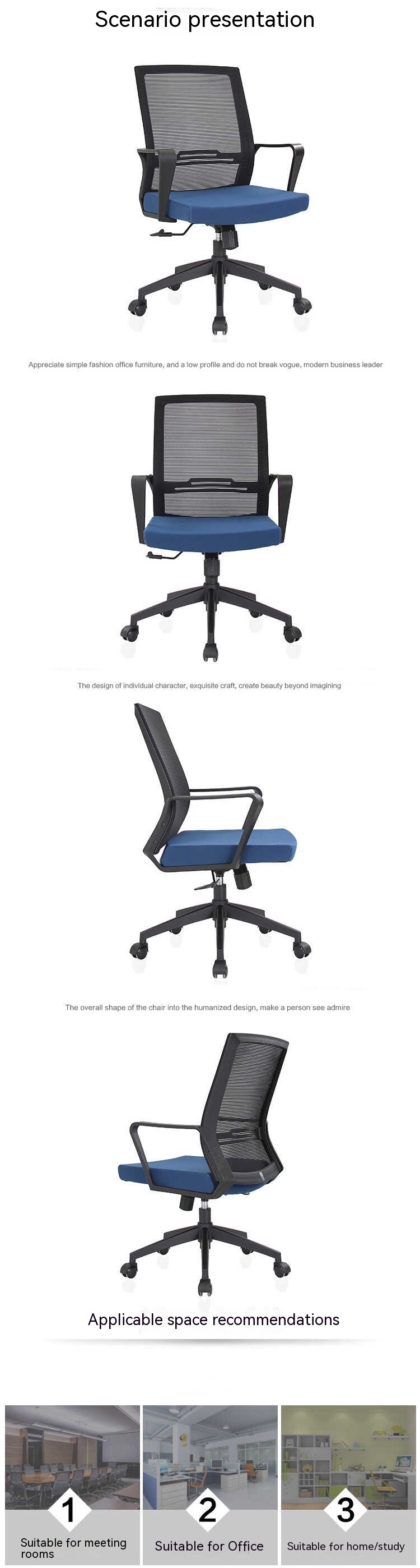 Swivel Computer Task Chair Ergonomic Mesh Office Chair with Durability and Porosity