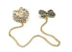 Diamond Inlaid Collar Lapel Pin Gold Copper Color For Clothing Pendant 2.5cm