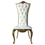 Precious Tall White Bridal Chair Tufted Button Back For Wedding Reception