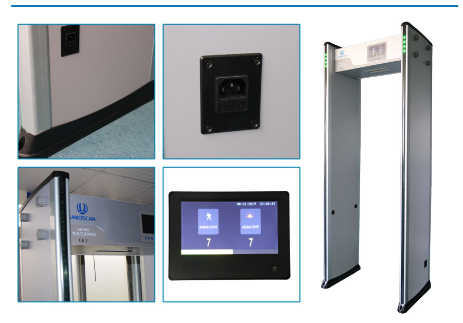 AC 85V-264V 33 Zones Airport Door Frame Metal Detector