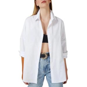 Quality Womens Long Sleeve Shirts Solid Color Button Down Blouses Casual Fit wholesale