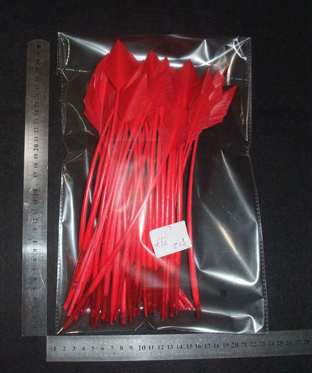 Dyed Arrow Head Striped Turkey Feather Quill with Silk Screen Printing